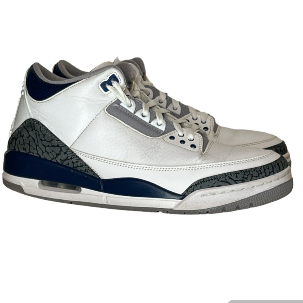 Air Jordan 3 Retro White/Midnight Navy  Mid Top Sneakers, CT8532-140 Size 10 - Picture 7 of 17